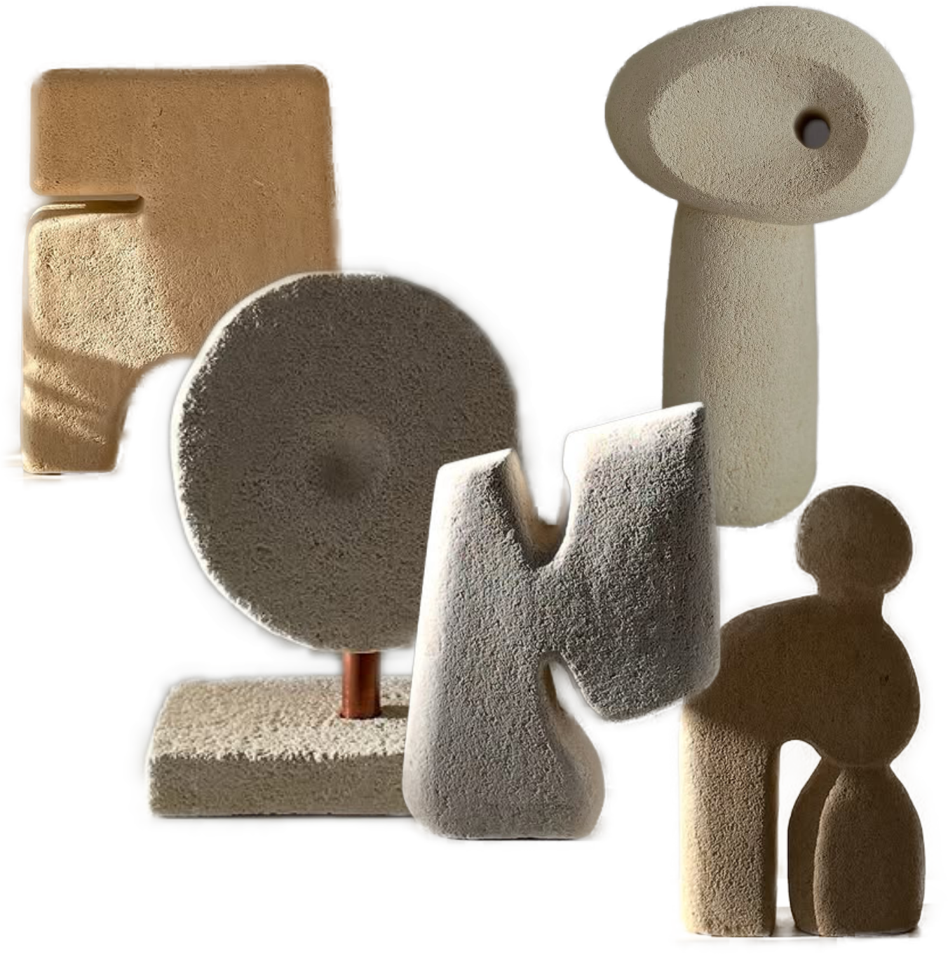 Limestone sculpture in warm light